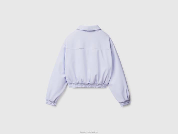 vrouwen Benetton lichtgewicht bomberjack van imitatieleer lila 4R62236