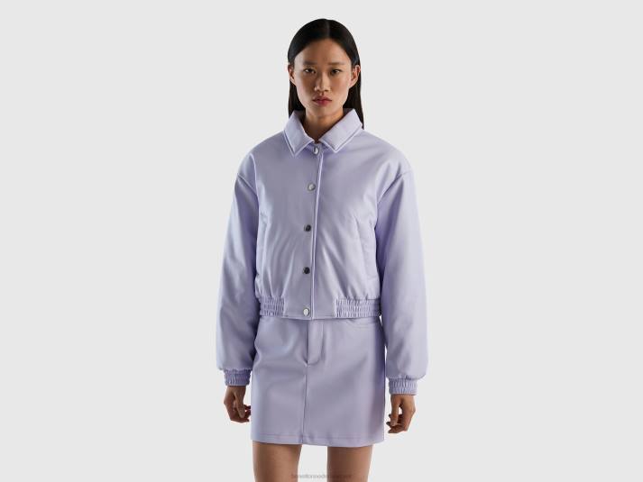 vrouwen Benetton lichtgewicht bomberjack van imitatieleer lila 4R623743