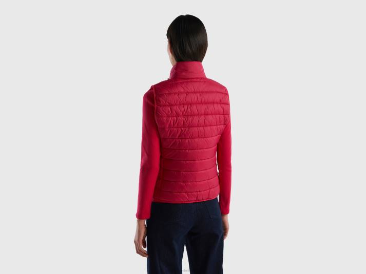 vrouwen Benetton mouwloos pufferjack met gerecyclede watten fuchsia 4R623753
