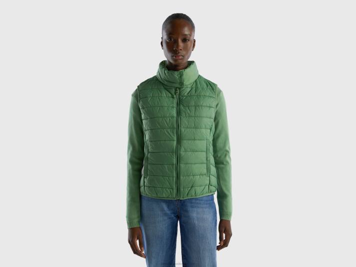 vrouwen Benetton mouwloos pufferjack met gerecyclede watten groente 4R623755