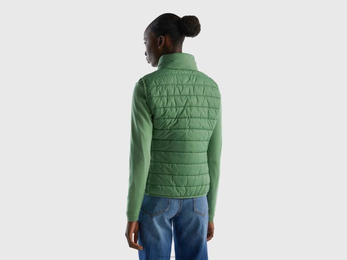 vrouwen Benetton mouwloos pufferjack met gerecyclede watten groente 4R623755