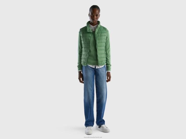 vrouwen Benetton mouwloos pufferjack met gerecyclede watten groente 4R623755