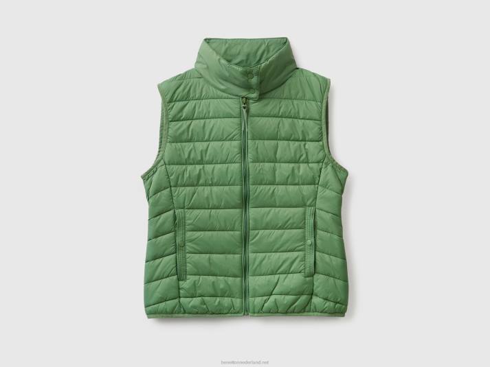vrouwen Benetton mouwloos pufferjack met gerecyclede watten groente 4R623755