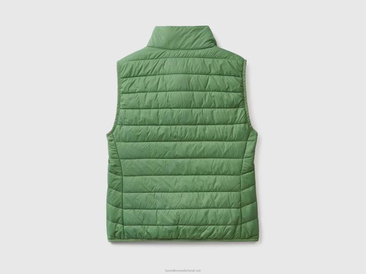 vrouwen Benetton mouwloos pufferjack met gerecyclede watten groente 4R623755
