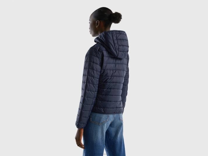 vrouwen Benetton pufferjack met gerecyclede watten donkerblauw 4R62259
