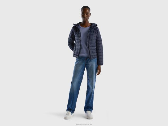 vrouwen Benetton pufferjack met gerecyclede watten donkerblauw 4R62259