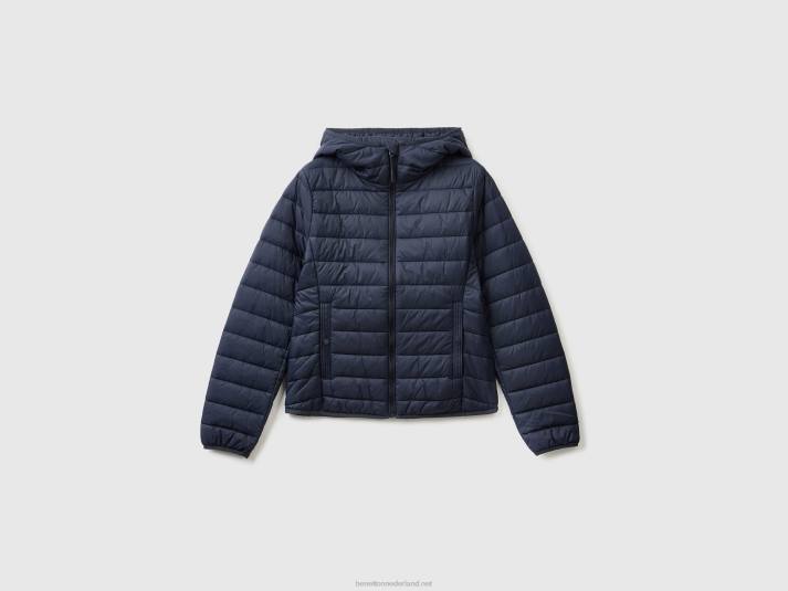 vrouwen Benetton pufferjack met gerecyclede watten donkerblauw 4R62259