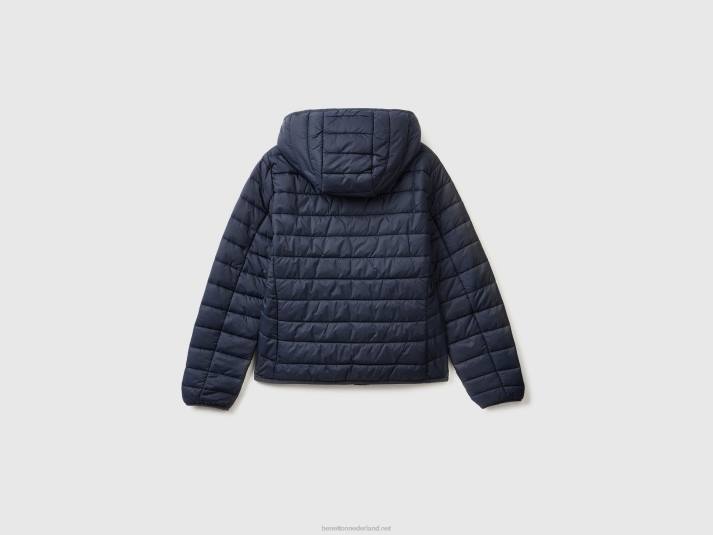 vrouwen Benetton pufferjack met gerecyclede watten donkerblauw 4R62259