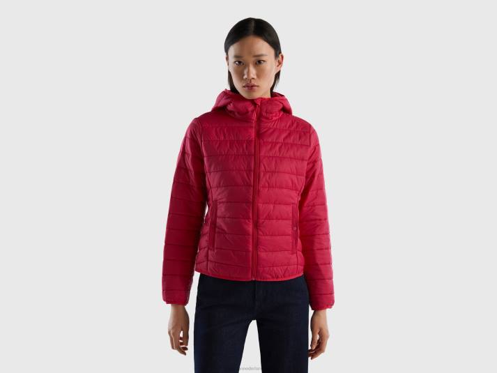 vrouwen Benetton pufferjack met gerecyclede watten fuchsia 4R62254