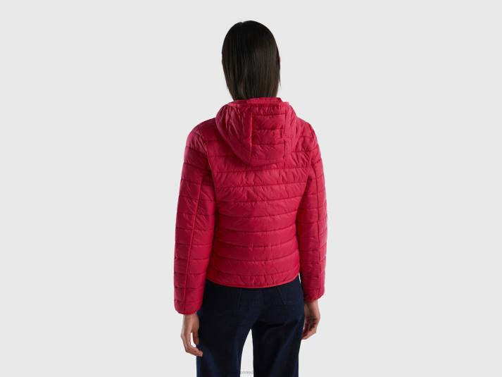 vrouwen Benetton pufferjack met gerecyclede watten fuchsia 4R62254