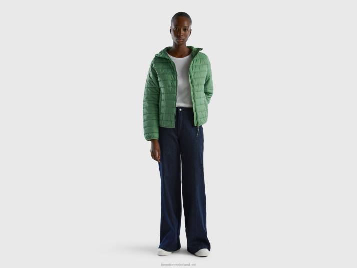 vrouwen Benetton pufferjack met gerecyclede watten groente 4R62237