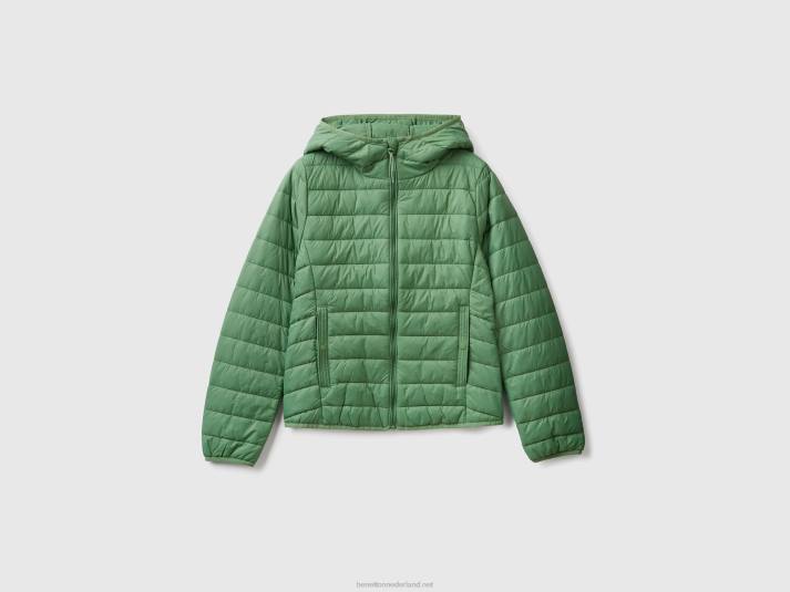 vrouwen Benetton pufferjack met gerecyclede watten groente 4R62237