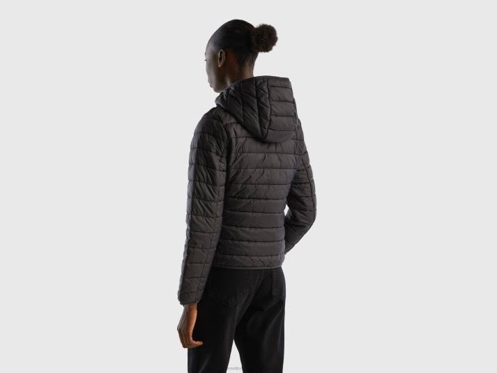 vrouwen Benetton pufferjack met gerecyclede watten zwart 4R623740