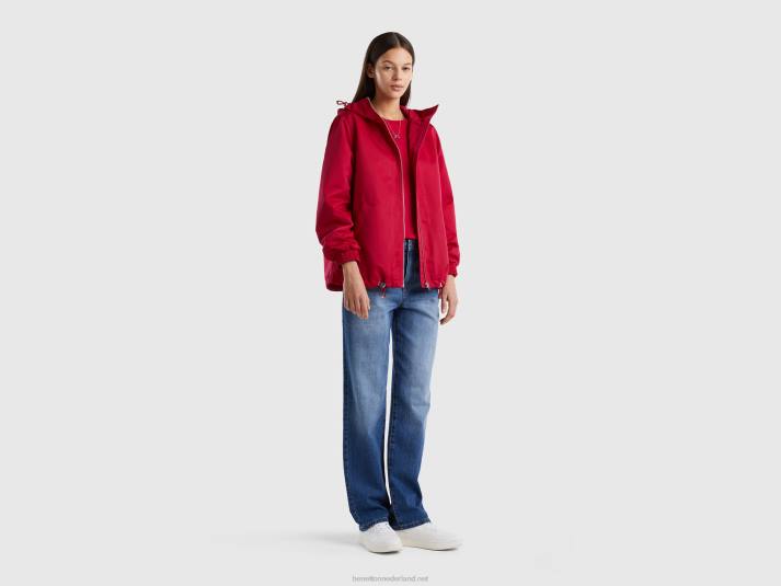 vrouwen Benetton regenjas met capuchon fuchsia 4R623729