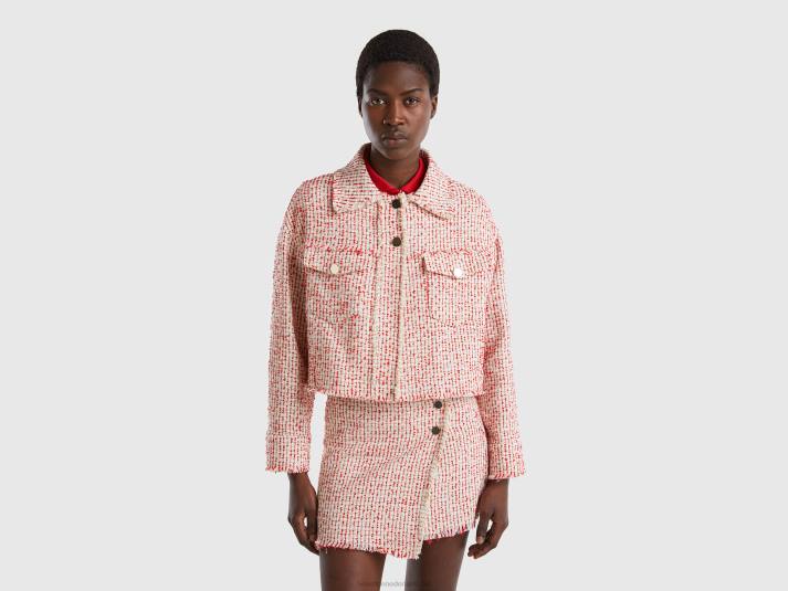 vrouwen Benetton rode bouclé jas rood 4R62244