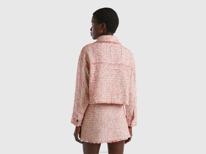 vrouwen Benetton rode bouclé jas rood 4R623737