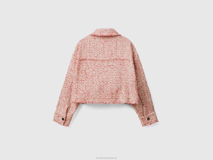 vrouwen Benetton rode bouclé jas rood 4R623737