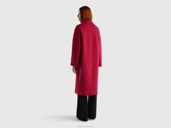 vrouwen Benetton lange ongevoerde stofdoek fuchsia 4R62238