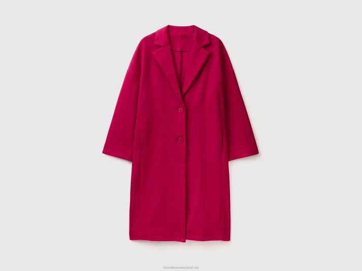 vrouwen Benetton lange ongevoerde stofdoek fuchsia 4R62238