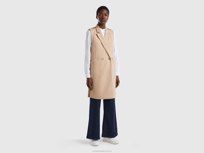 vrouwen Benetton mouwloze jas beige 4R62270