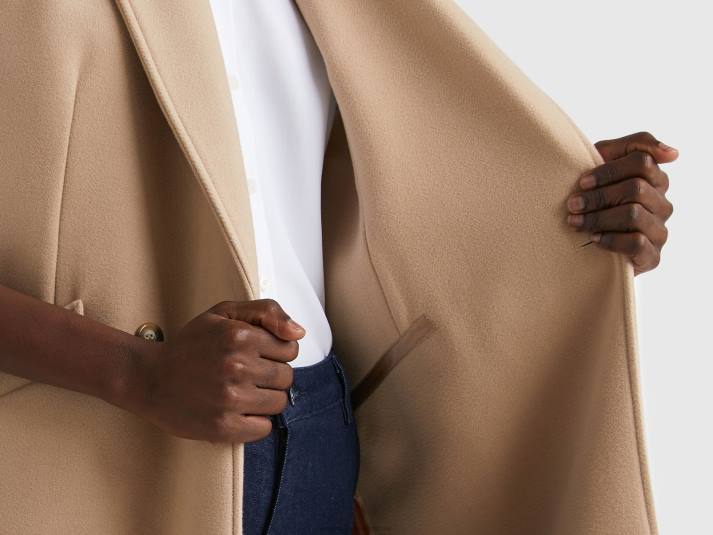 vrouwen Benetton mouwloze jas beige 4R62270