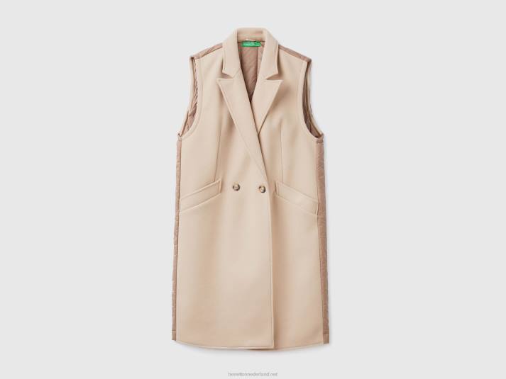 vrouwen Benetton mouwloze jas beige 4R62270