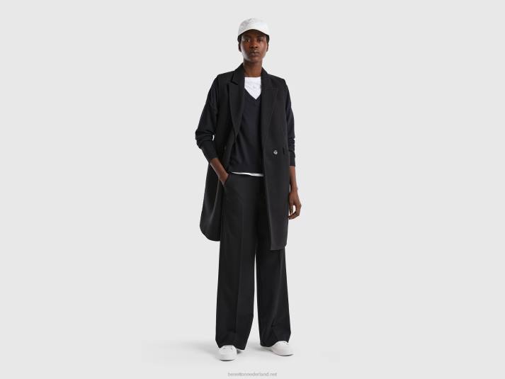 vrouwen Benetton mouwloze jas zwart 4R62252