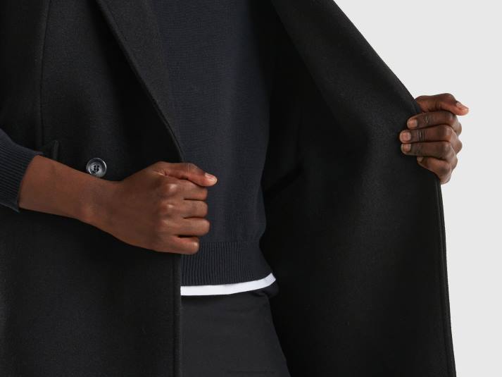 vrouwen Benetton mouwloze jas zwart 4R62252