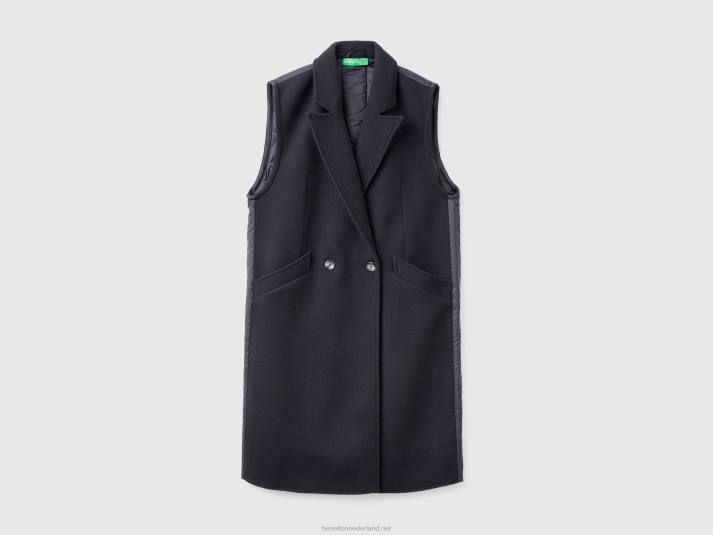 vrouwen Benetton mouwloze jas zwart 4R62252