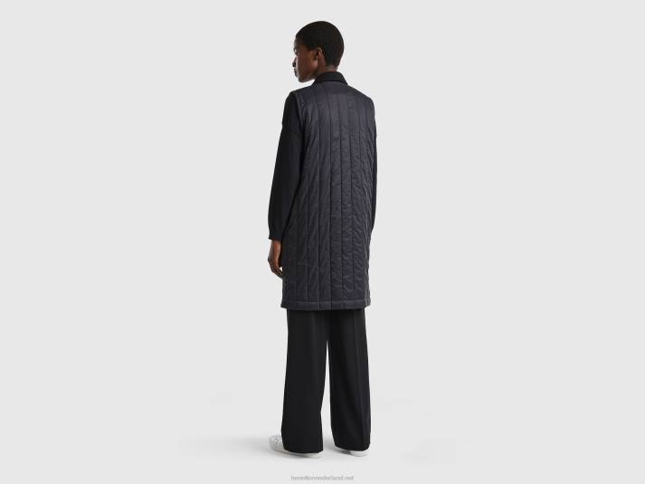 vrouwen Benetton mouwloze jas zwart 4R623730