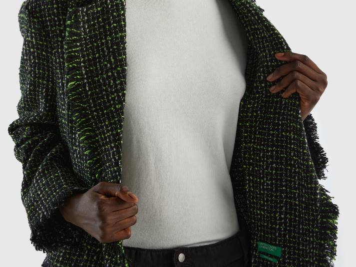 vrouwen Benetton stofdoek in tweed zwart 4R62241