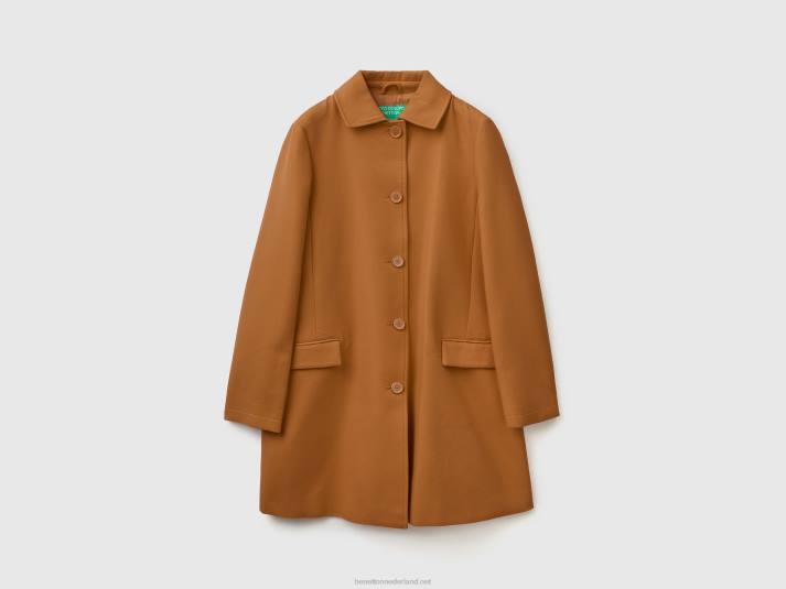 vrouwen Benetton stofjas van zuiver katoen beige 4R623747