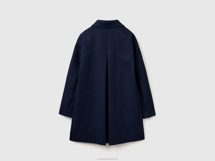 vrouwen Benetton stofjas van zuiver katoen donkerblauw 4R623718