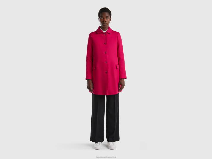 vrouwen Benetton stofjas van zuiver katoen fuchsia 4R623714