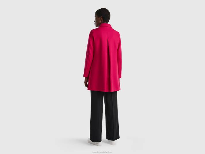 vrouwen Benetton stofjas van zuiver katoen fuchsia 4R623714