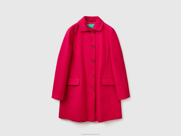 vrouwen Benetton stofjas van zuiver katoen fuchsia 4R623714
