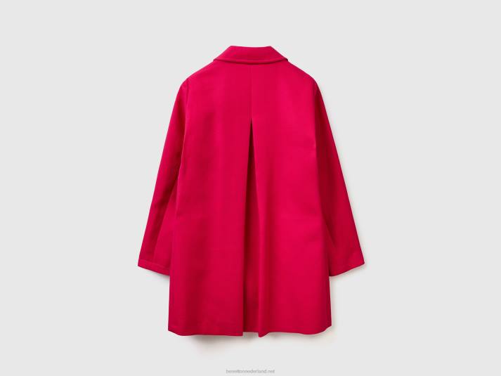 vrouwen Benetton stofjas van zuiver katoen fuchsia 4R623714