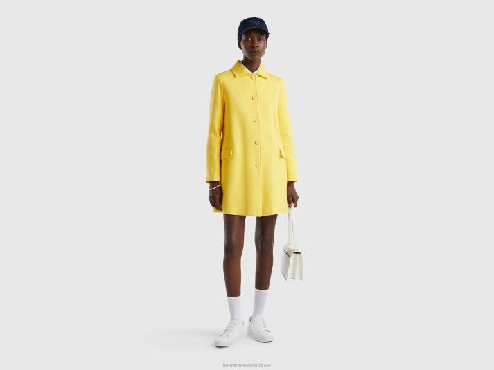 vrouwen Benetton stofjas van zuiver katoen geel 4R623746