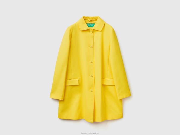 vrouwen Benetton stofjas van zuiver katoen geel 4R623746