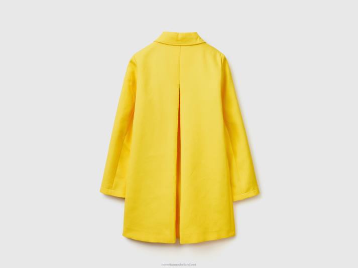 vrouwen Benetton stofjas van zuiver katoen geel 4R623746