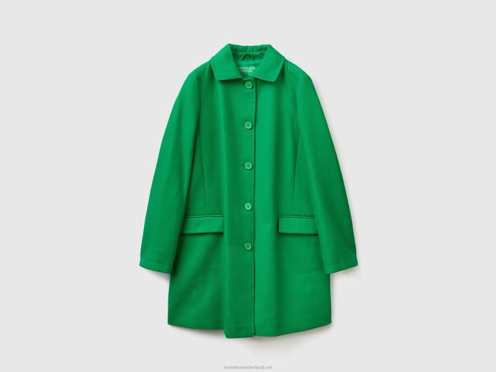 vrouwen Benetton stofjas van zuiver katoen groente 4R62272