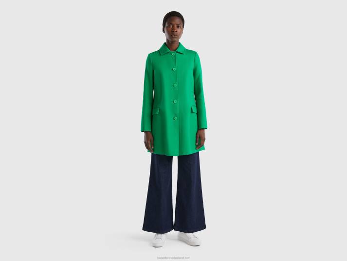 vrouwen Benetton stofjas van zuiver katoen groente 4R623715