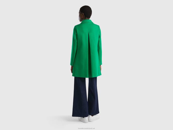 vrouwen Benetton stofjas van zuiver katoen groente 4R623715