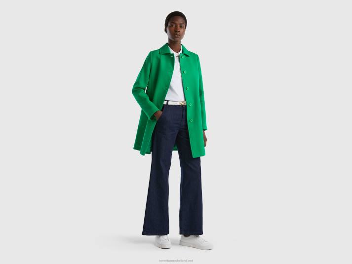 vrouwen Benetton stofjas van zuiver katoen groente 4R623715