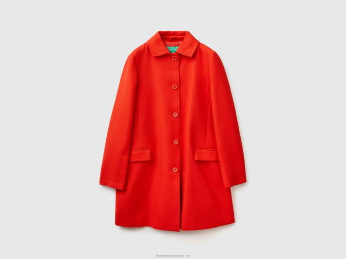 vrouwen Benetton stofjas van zuiver katoen rood 4R62247