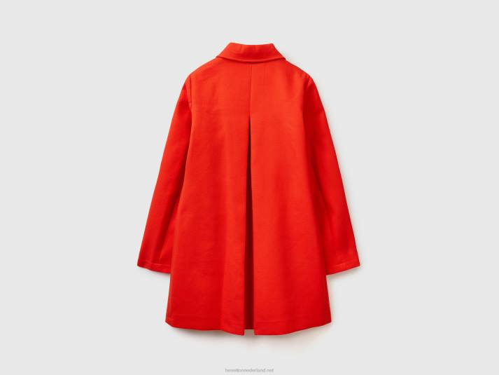 vrouwen Benetton stofjas van zuiver katoen rood 4R62247