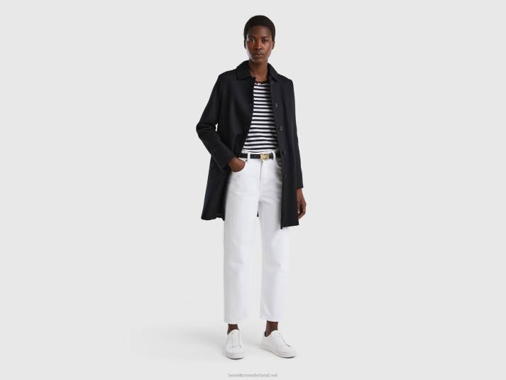 vrouwen Benetton stofjas van zuiver katoen zwart 4R623736