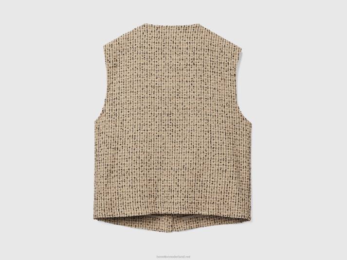 vrouwen Benetton beige bouclé vest beige 4R62246