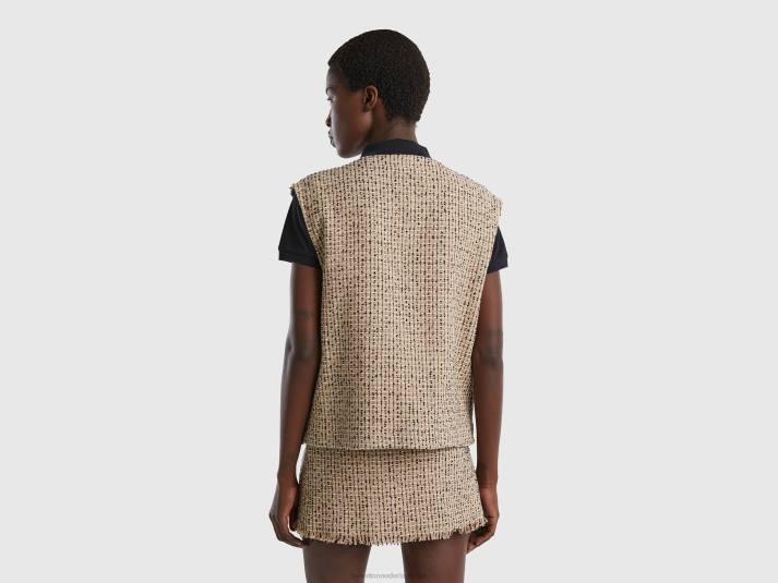 vrouwen Benetton beige bouclé vest beige 4R623716