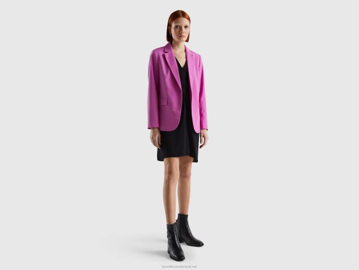 vrouwen Benetton korte jurk van 100% viscose zwart 4R624031